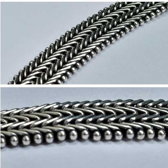 925/14K yellow gold diamond designer woven chain bracket💎✨ - Picture 5 of 17